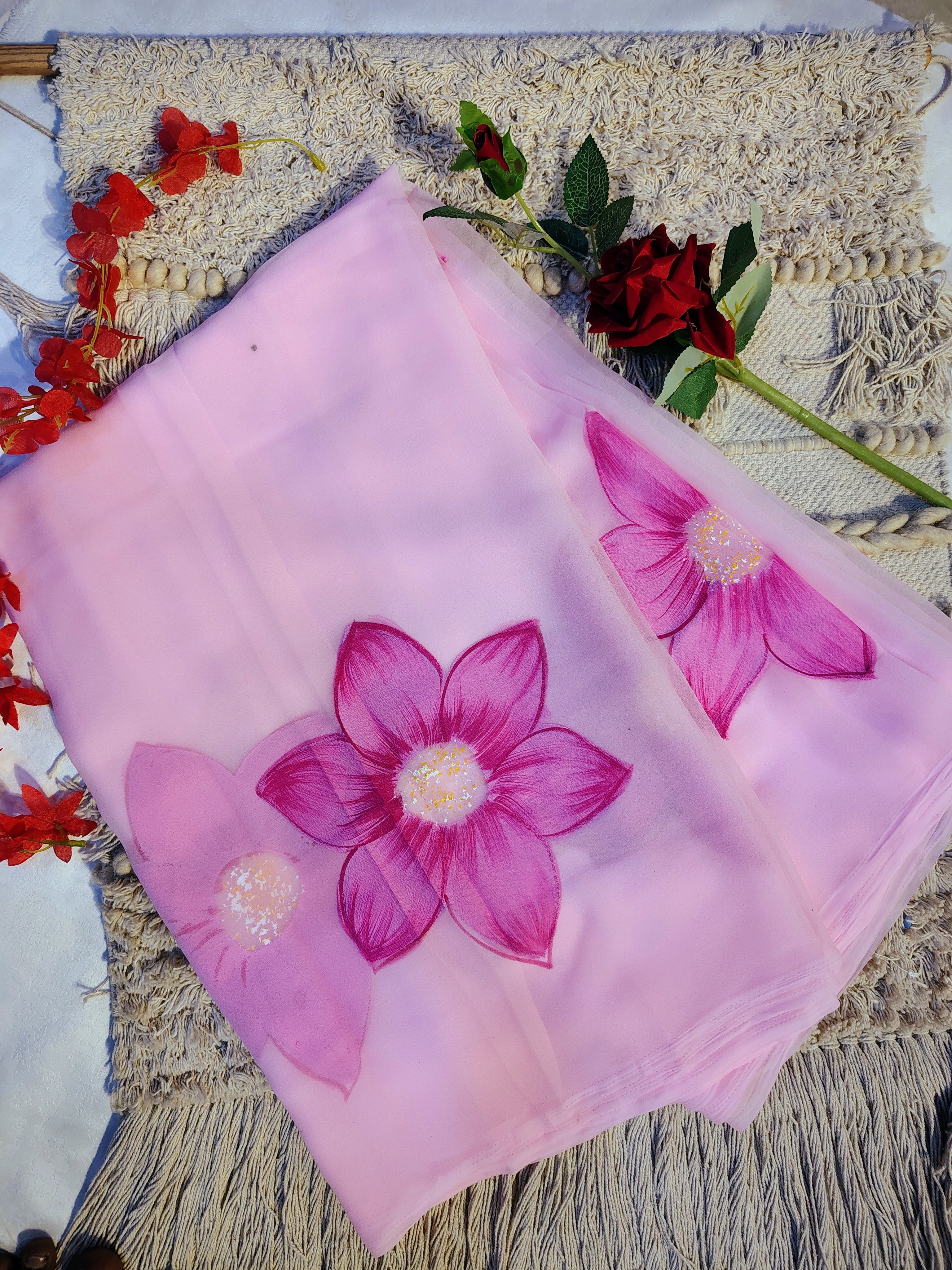 Brush paint saree