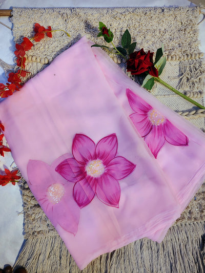 Brush paint saree