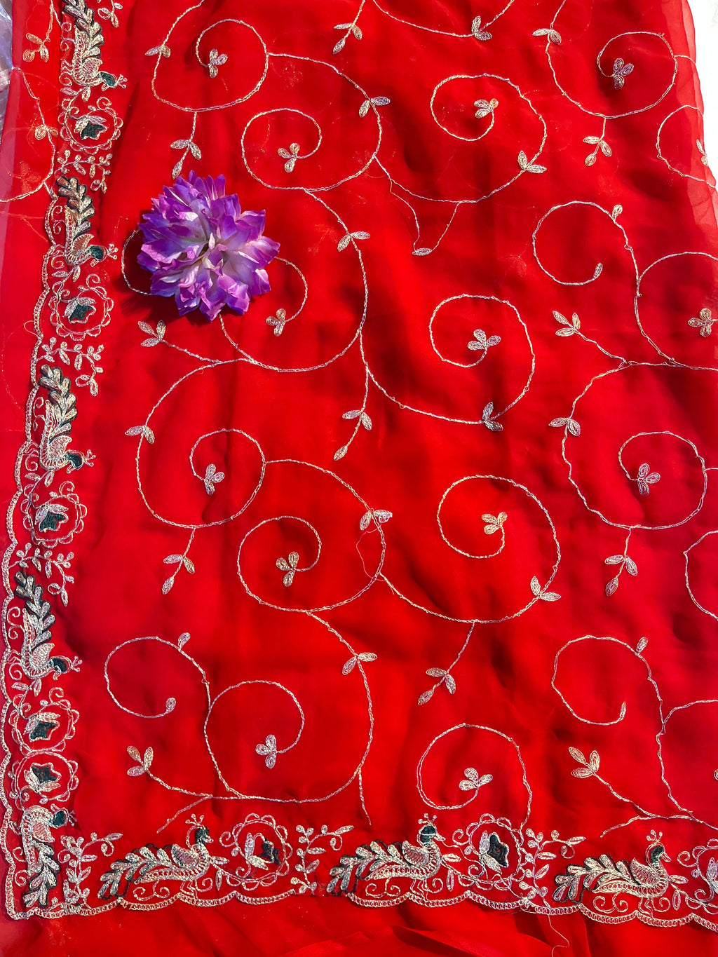 ❤️ Peacock Jaal Work Saree