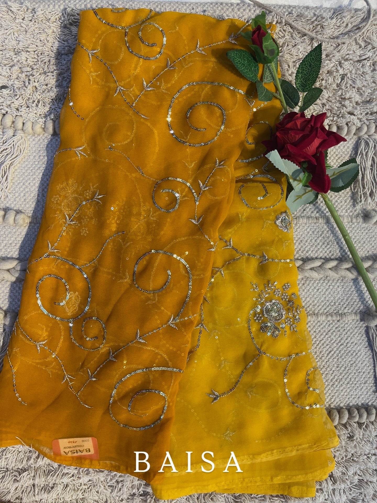 Jaal work saree