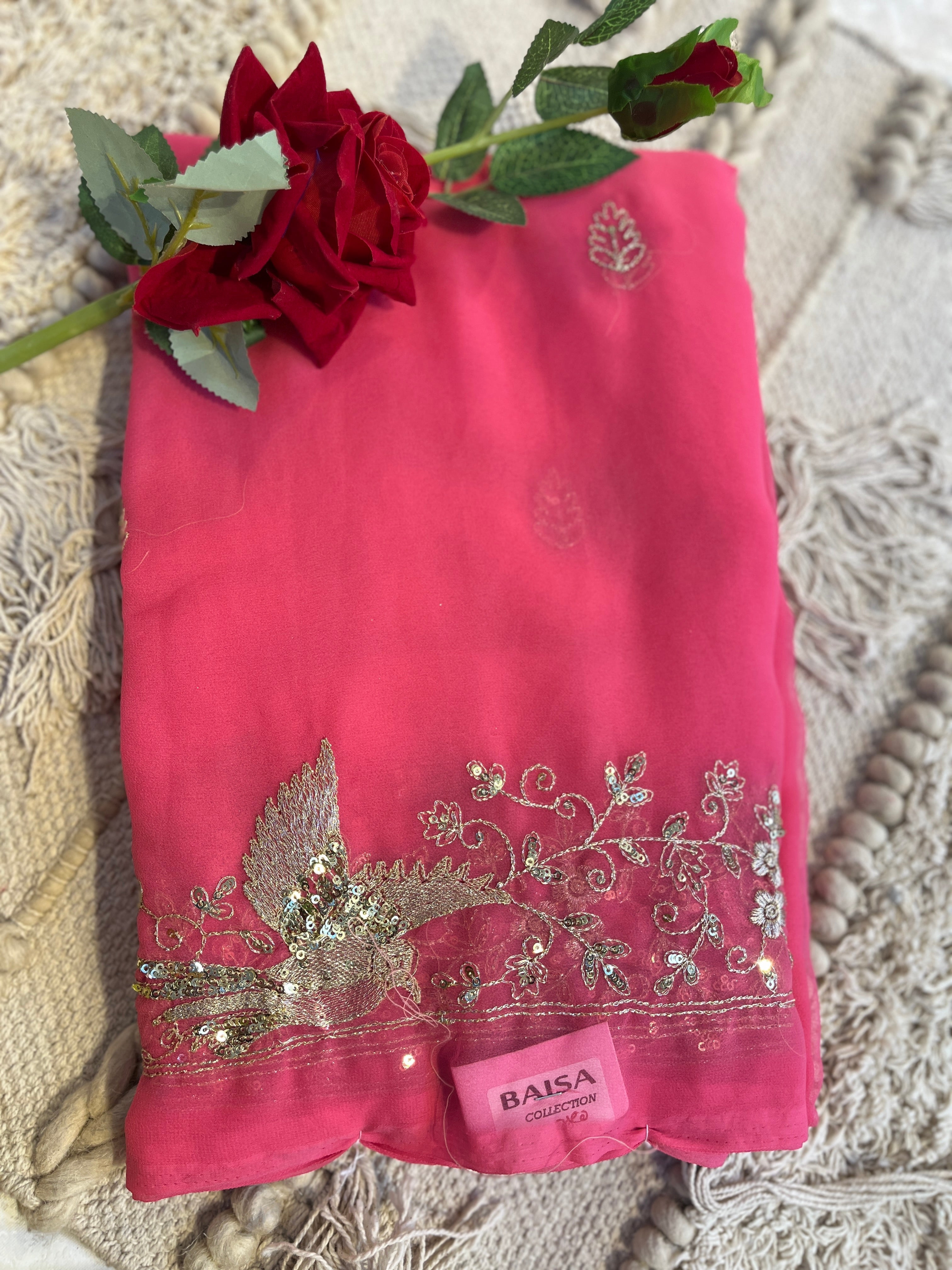 Bird C pallu saree