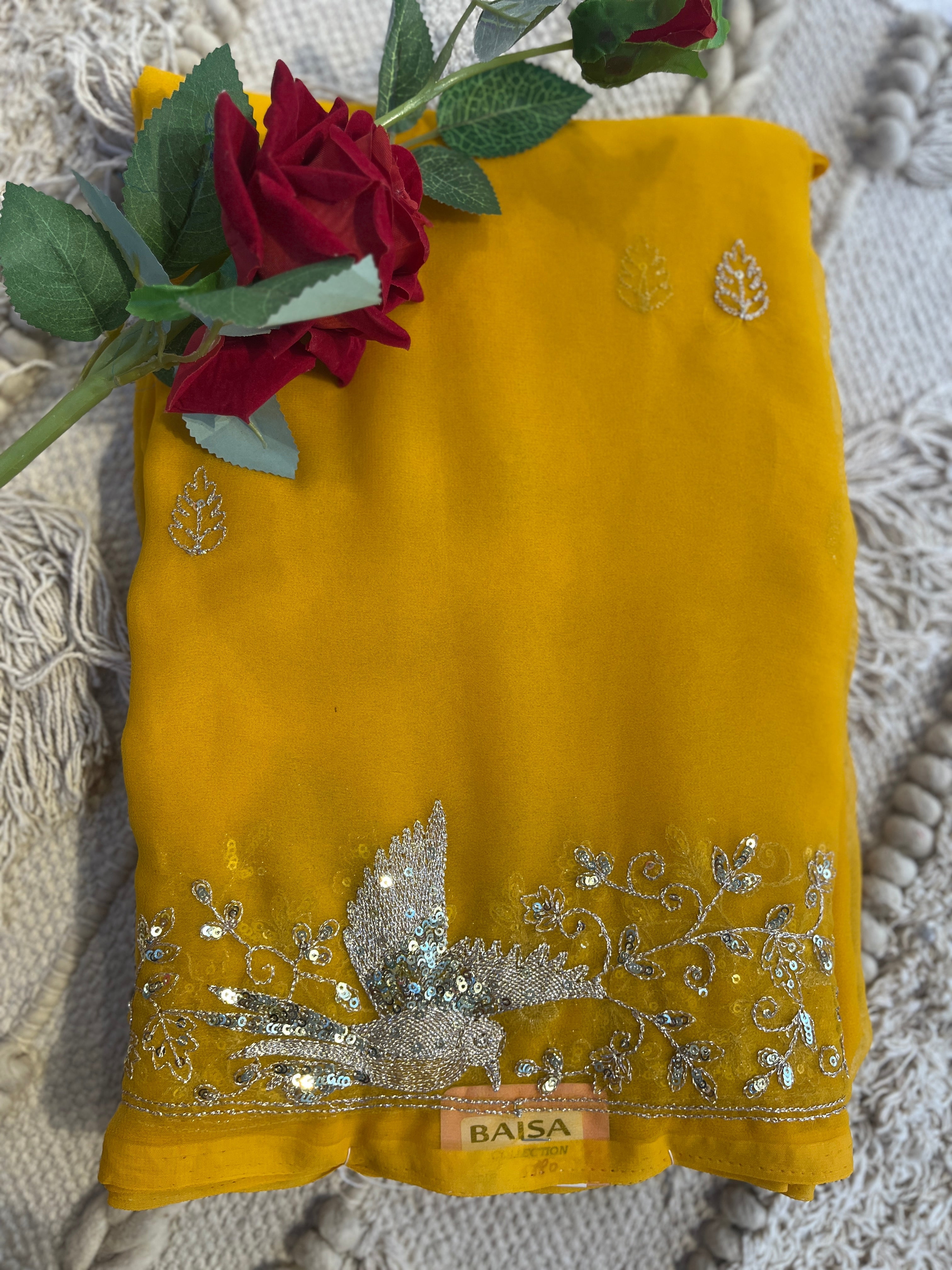 Bird C pallu saree