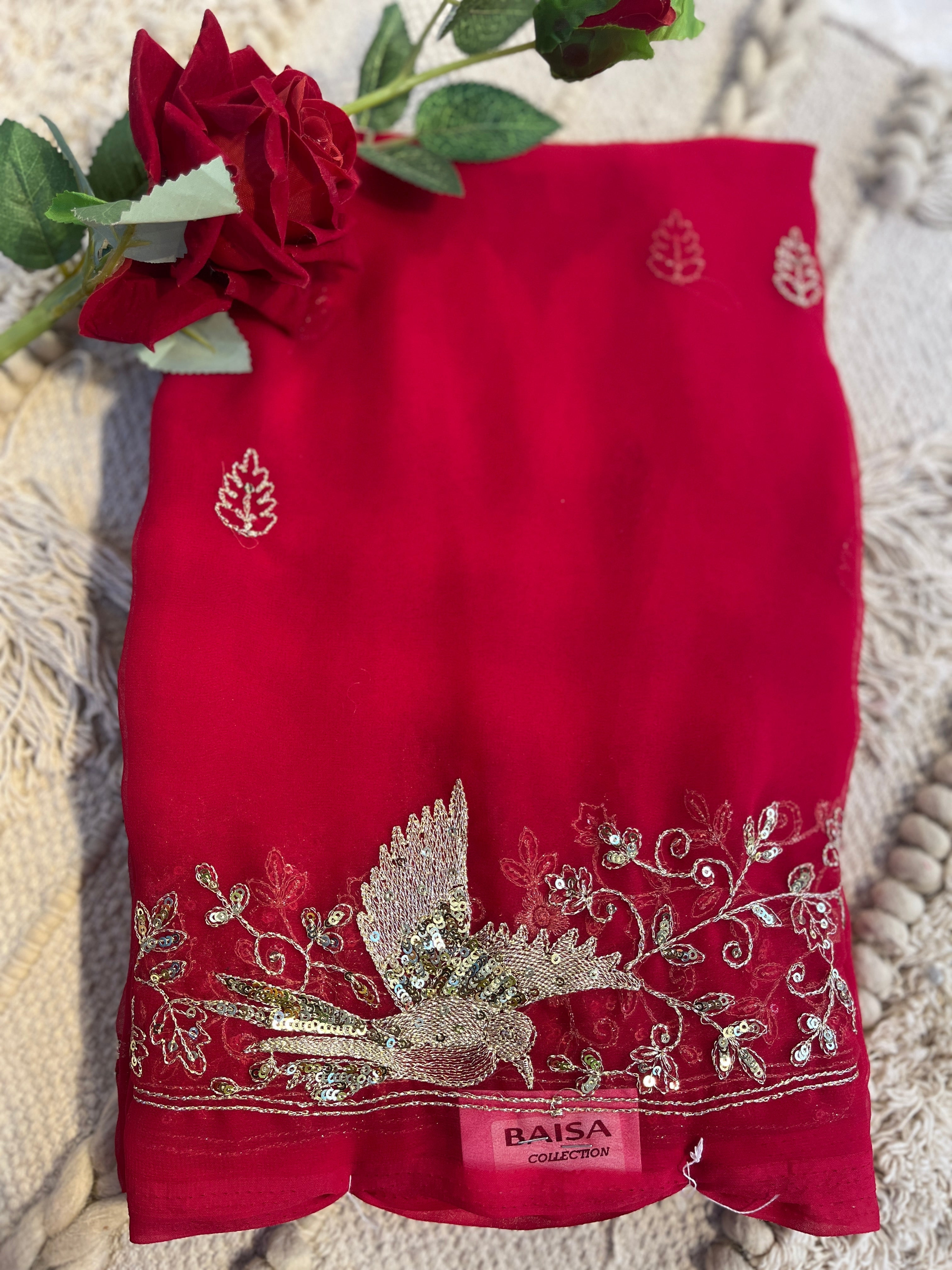 Bird C pallu saree