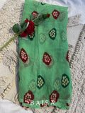 👑 The Moh Signature Drape – Mint Ladoo Bandhej Edition
