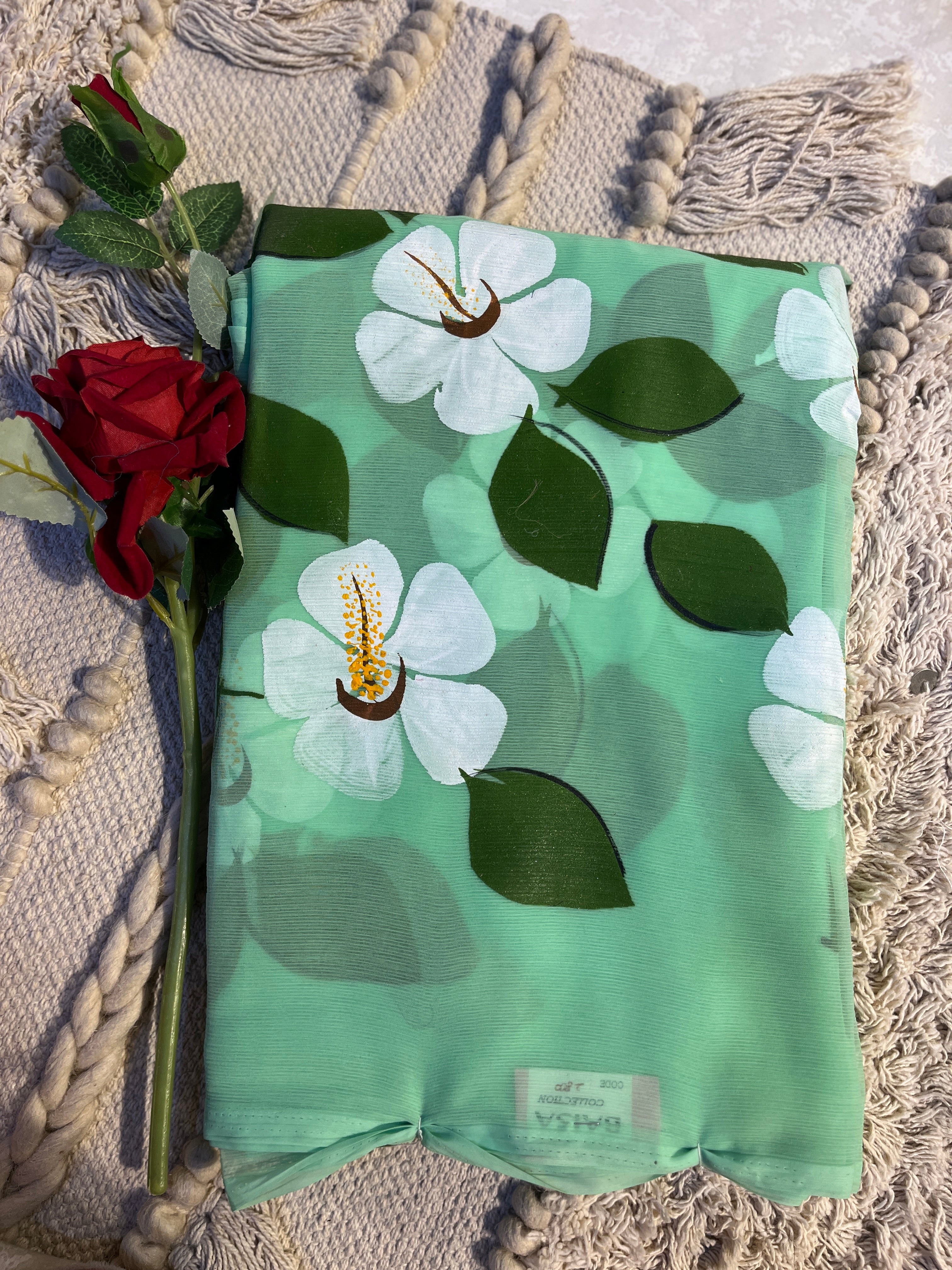 CHIFFON BRUSH PAINT SAREE