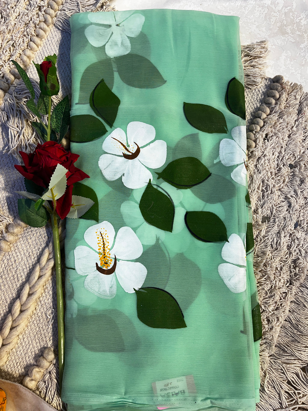 CHIFFON BRUSH PAINT SAREE