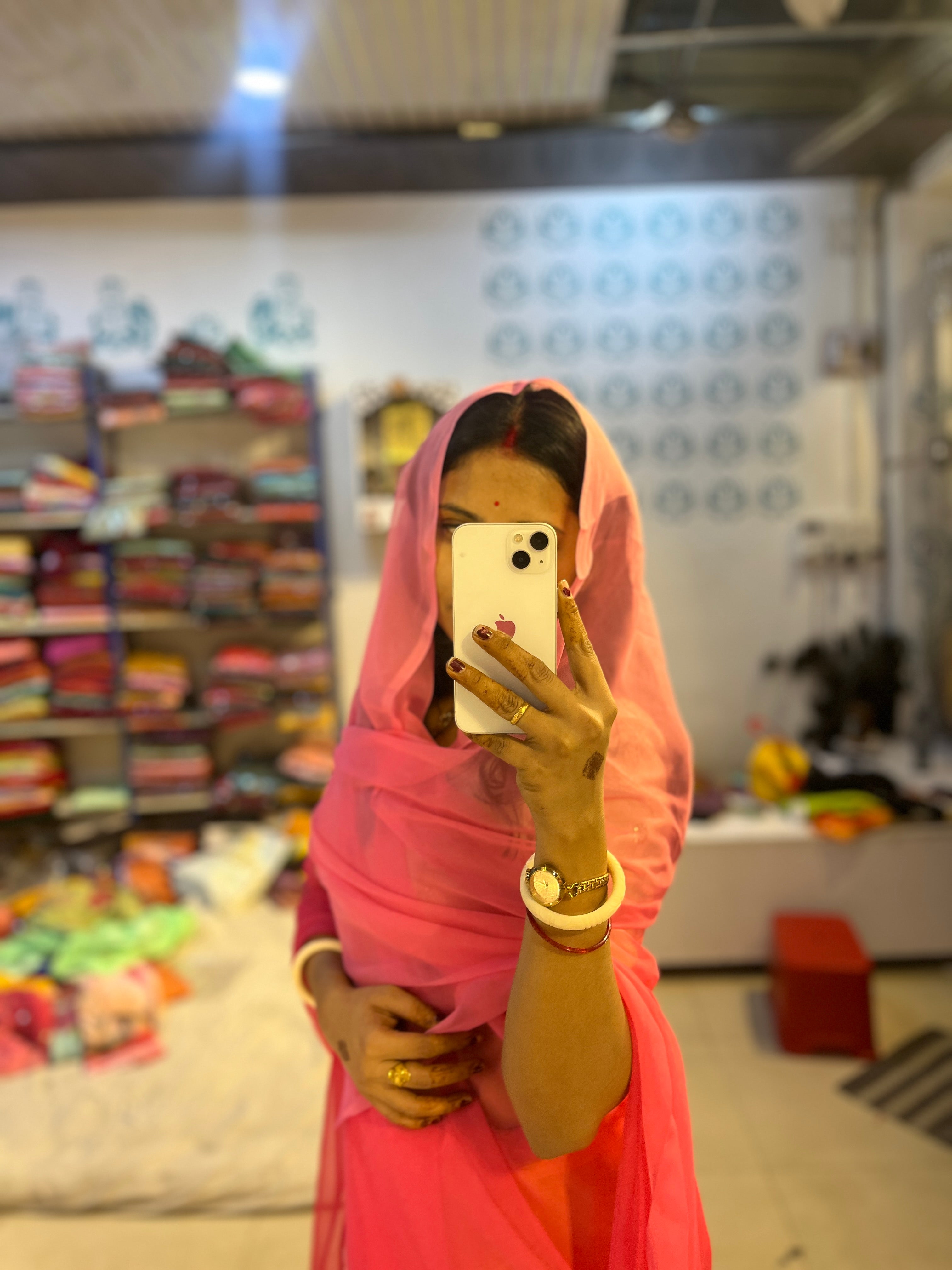 Plian shaded saree