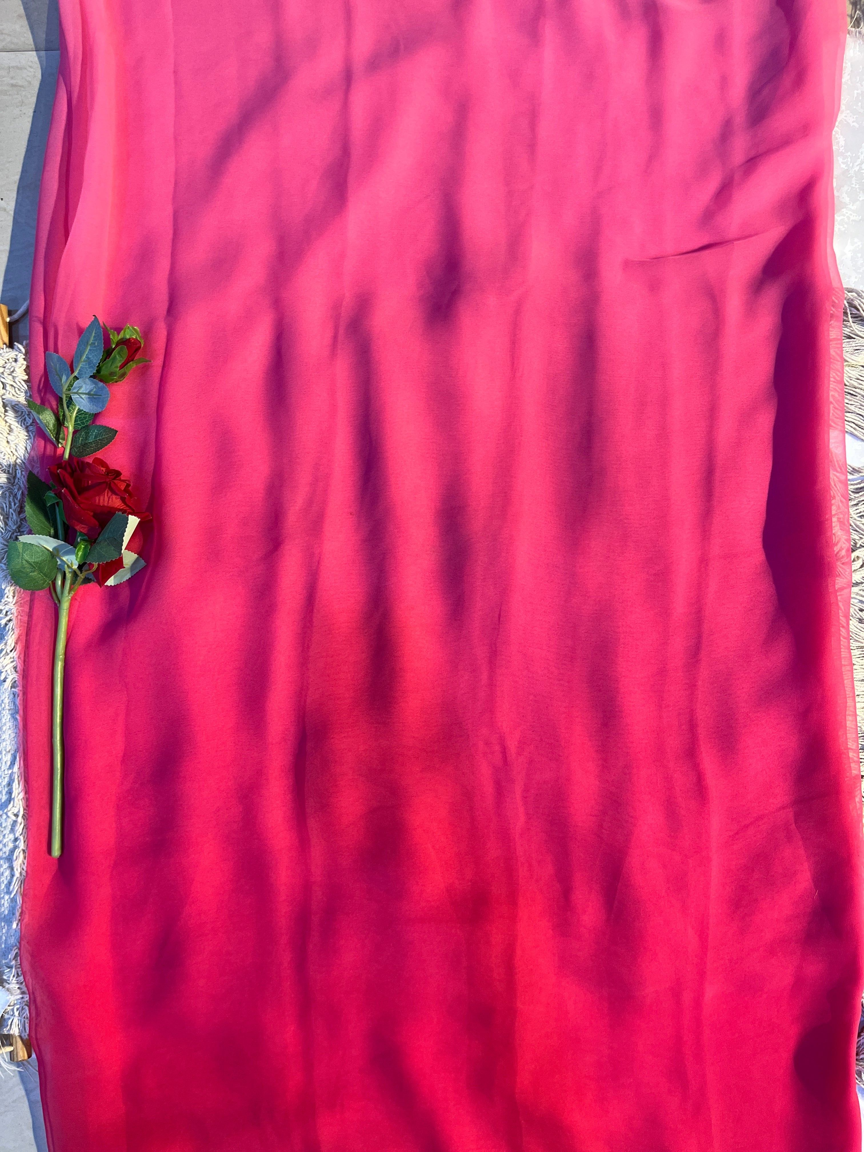 Plain shaded saree