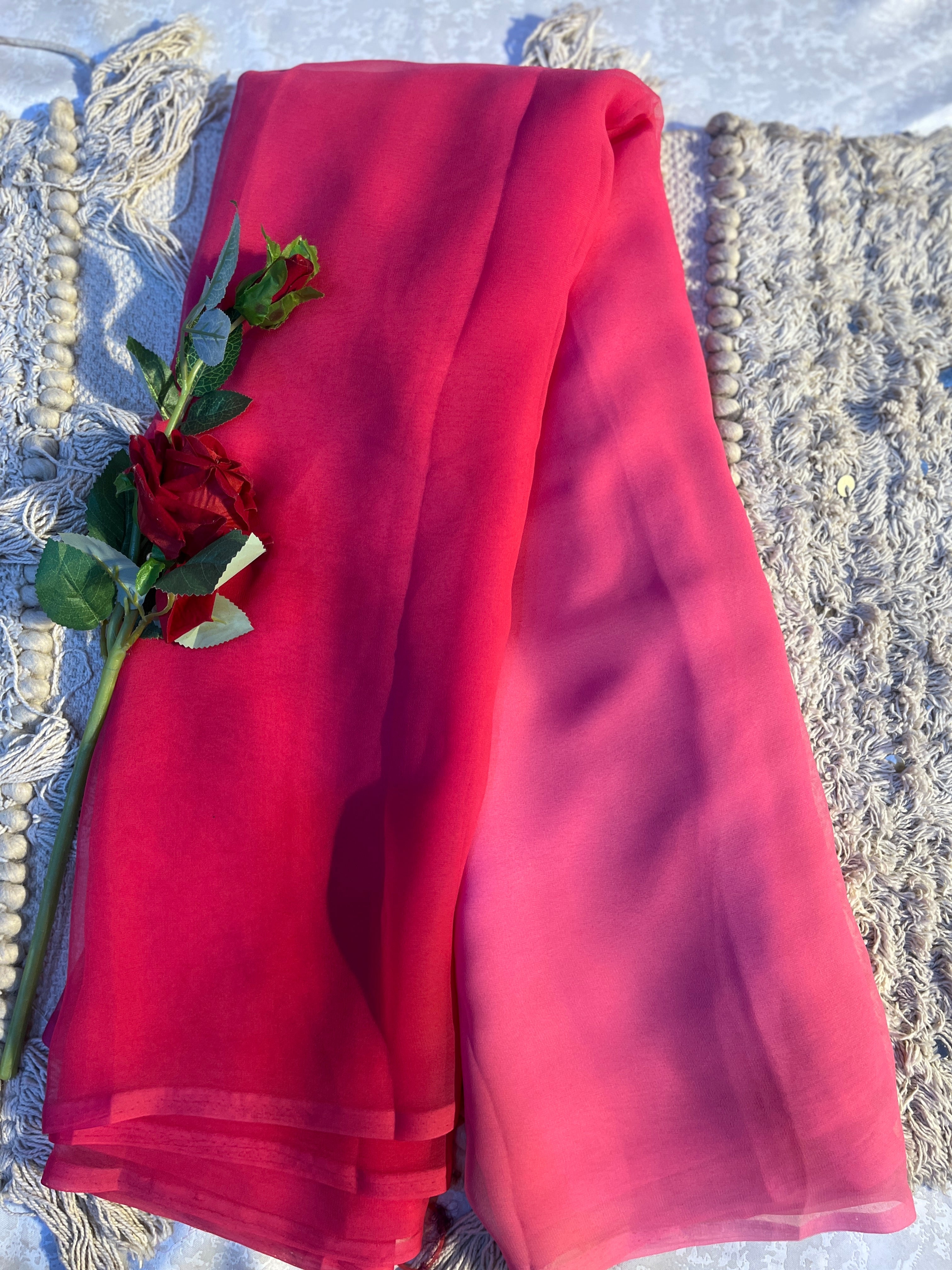 Plain shaded saree