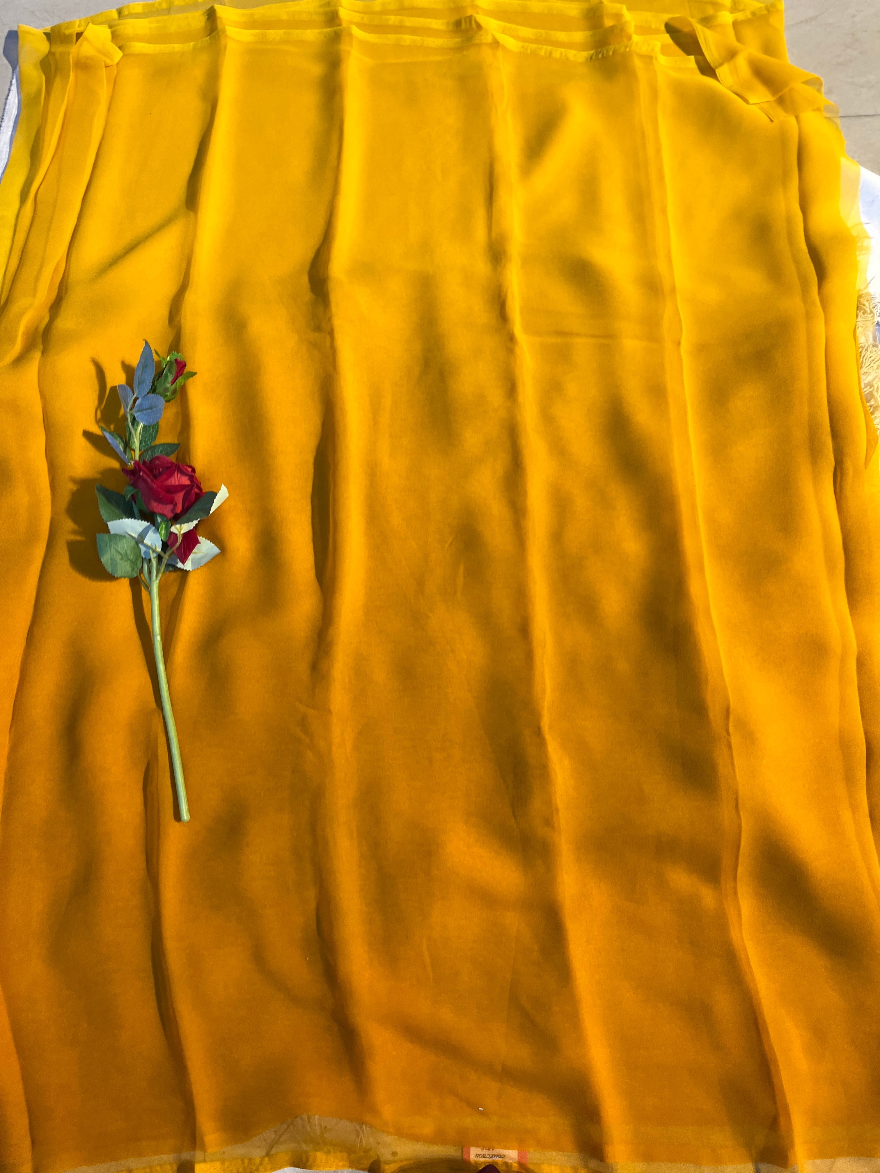 Plain shaded saree