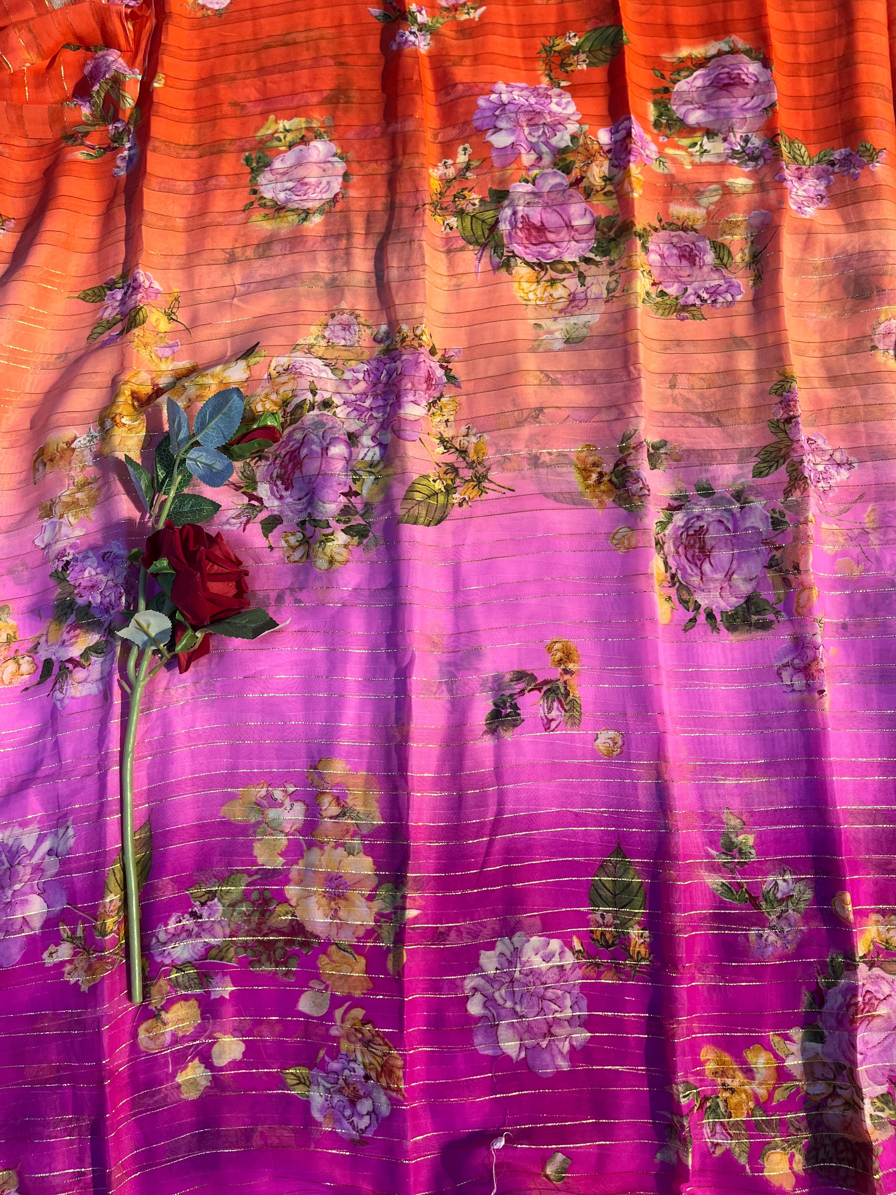 Digital rico printed saree