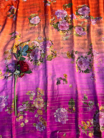 Digital rico printed saree