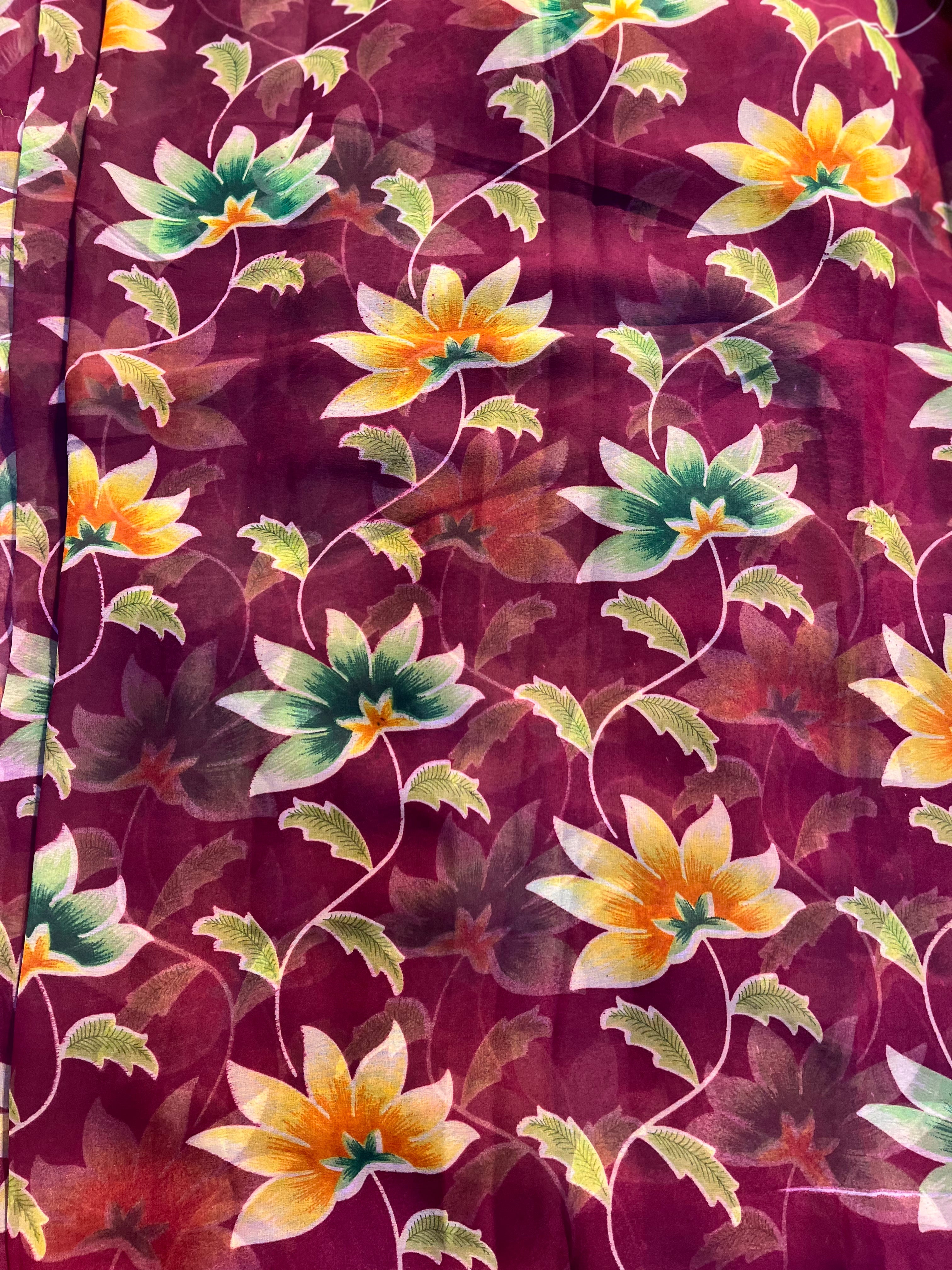 Daily wear georgette printed saree