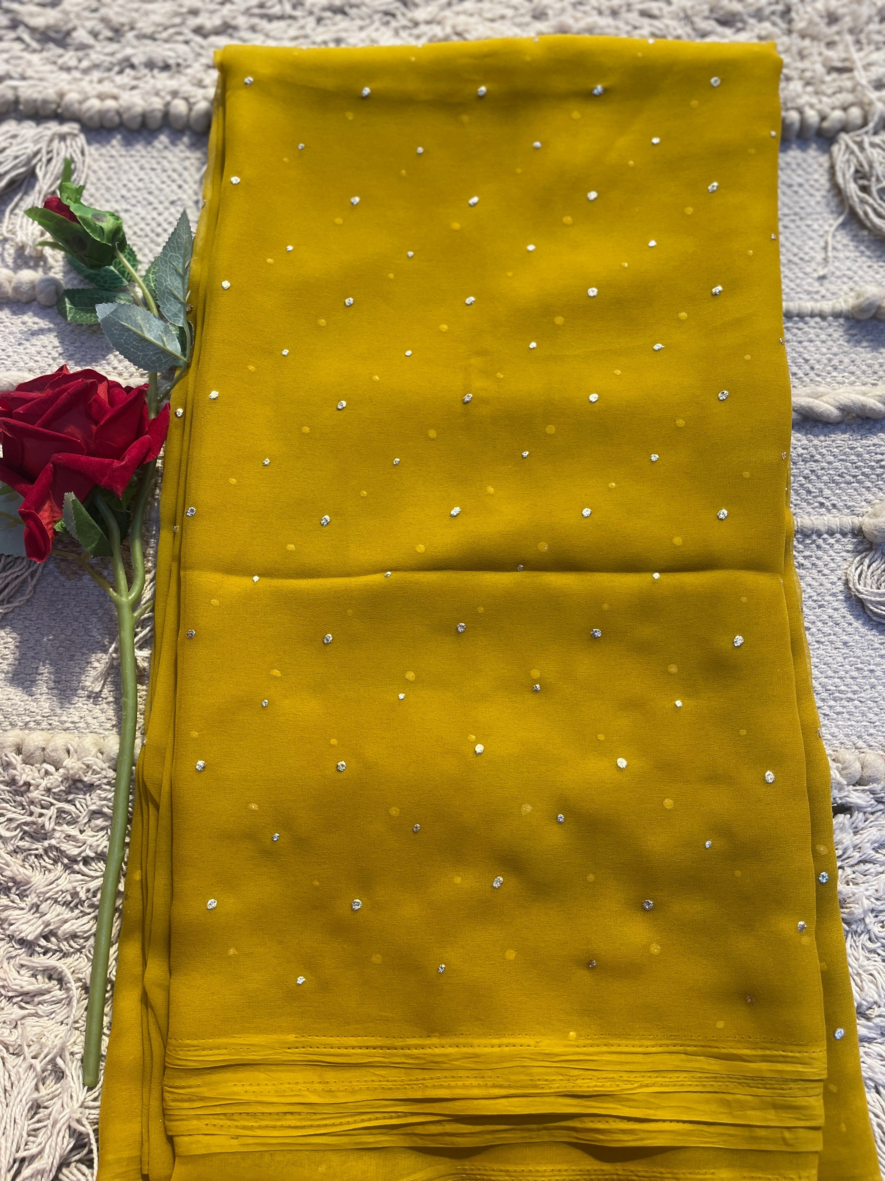 Mukesh work saree