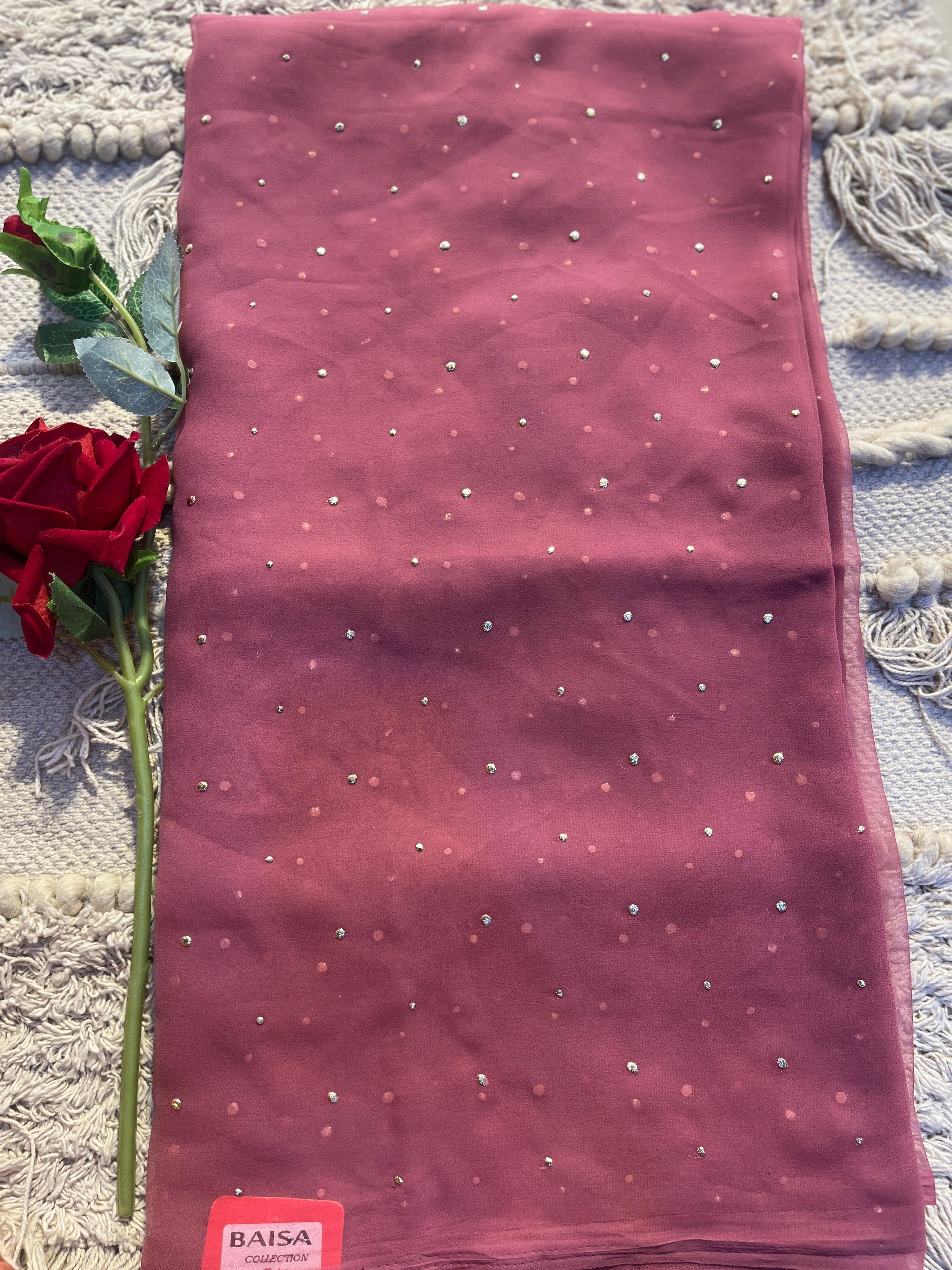 Mukesh work saree