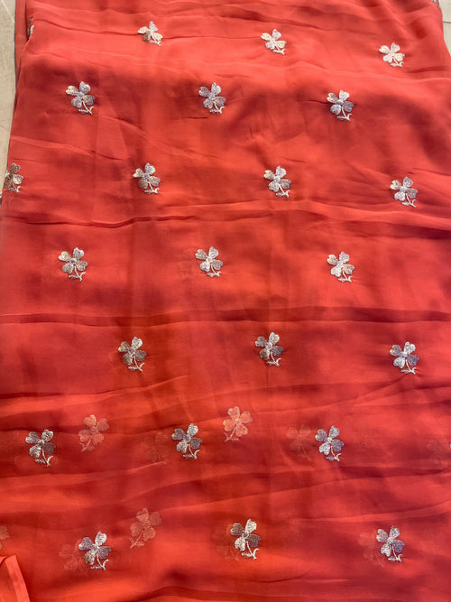 Butta work saree