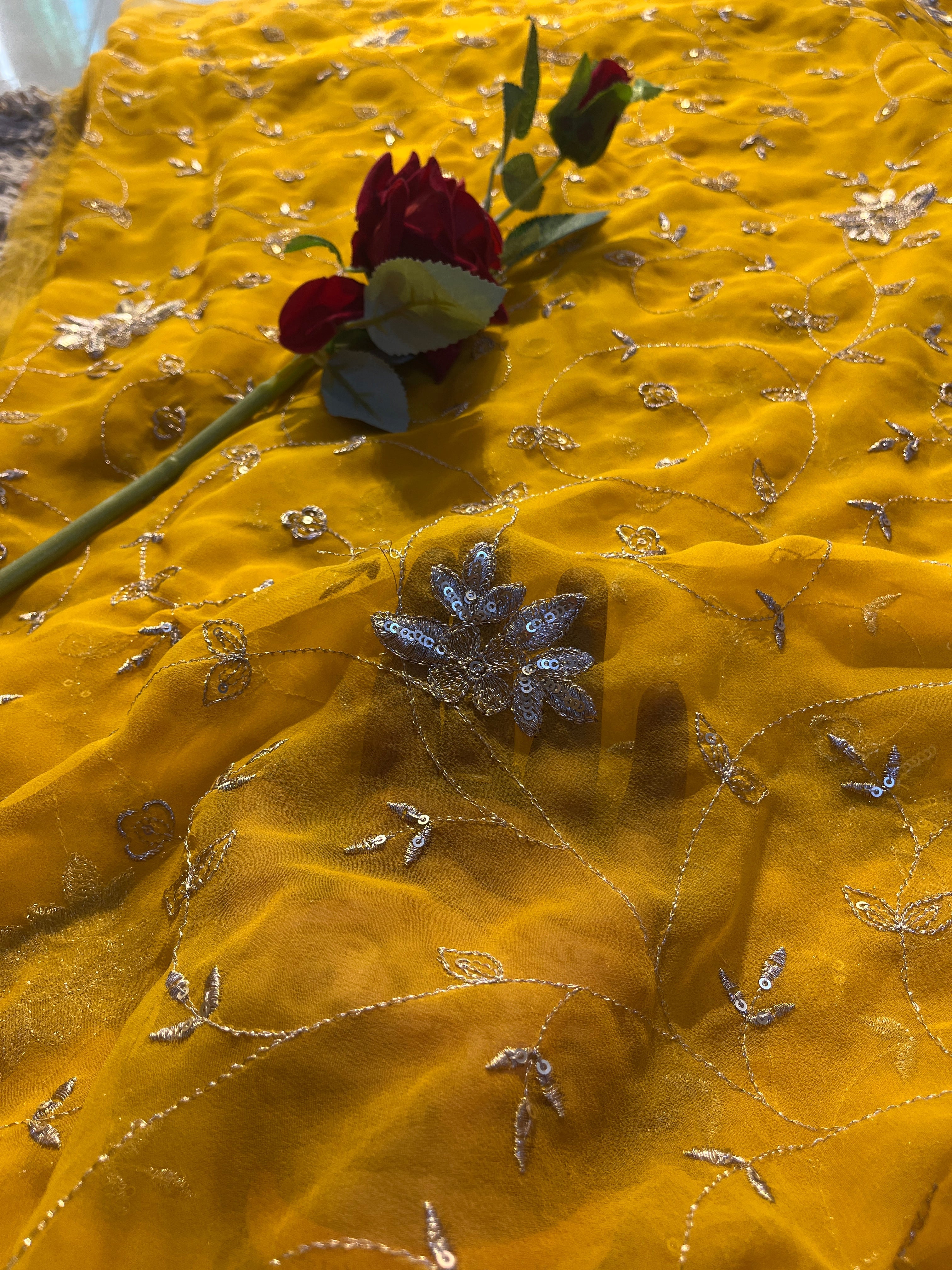 Jaal work saree