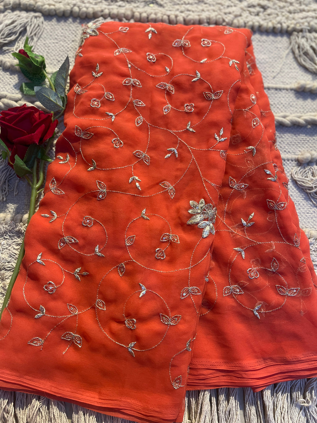 Jaal work saree