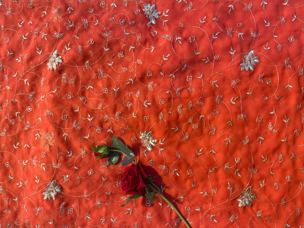 Jaal work saree