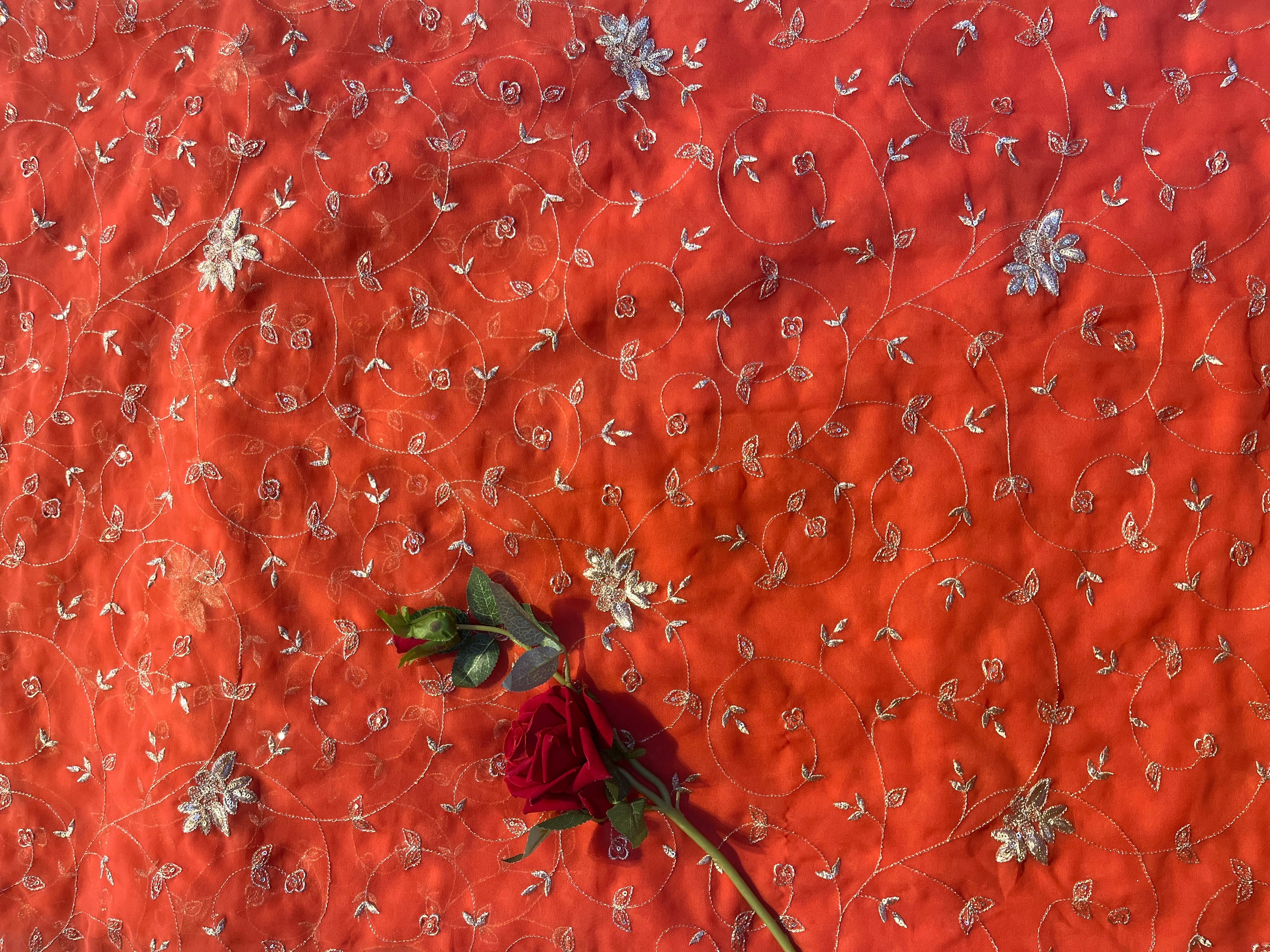 Jaal work saree