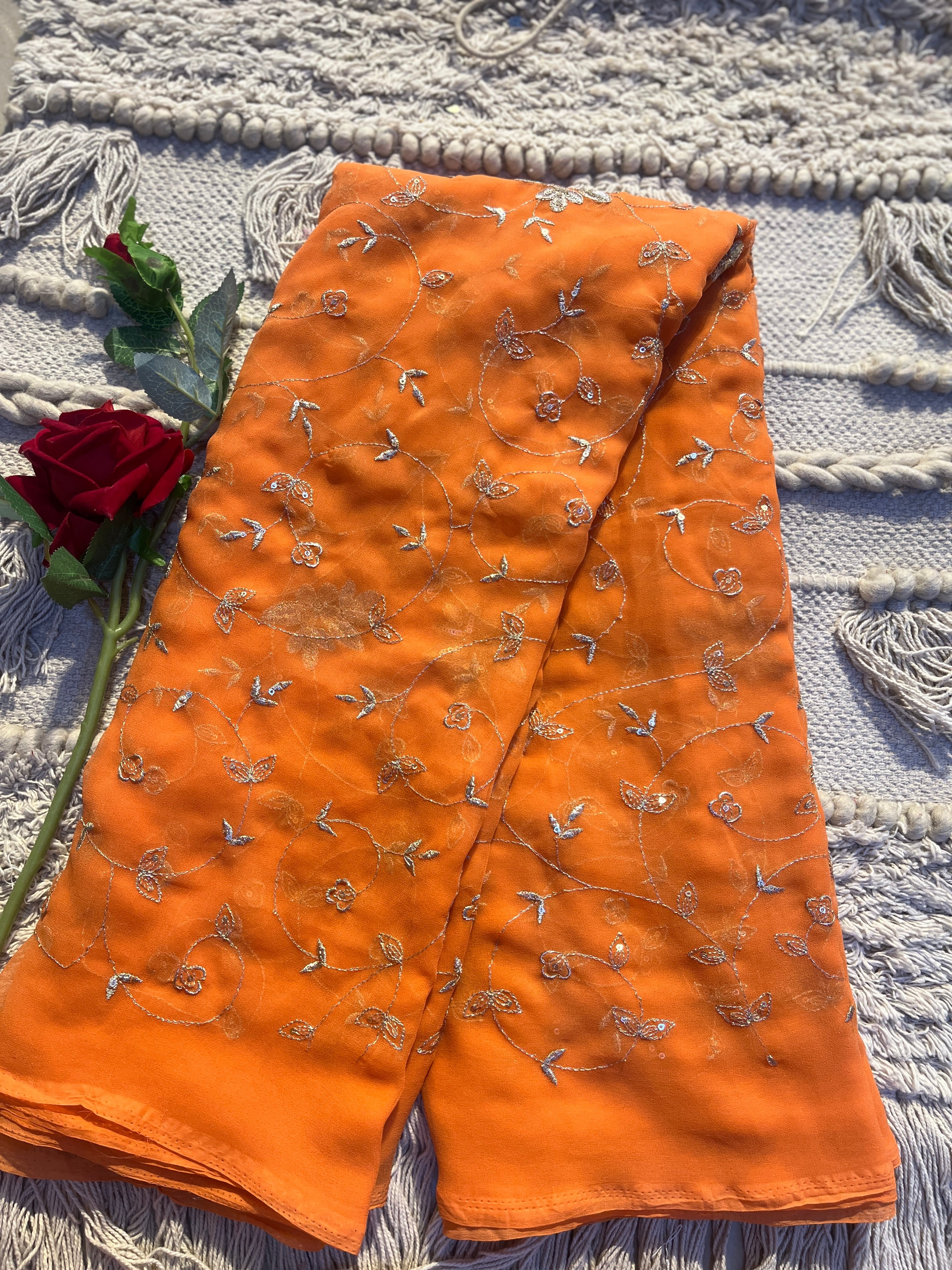 Jaal work saree