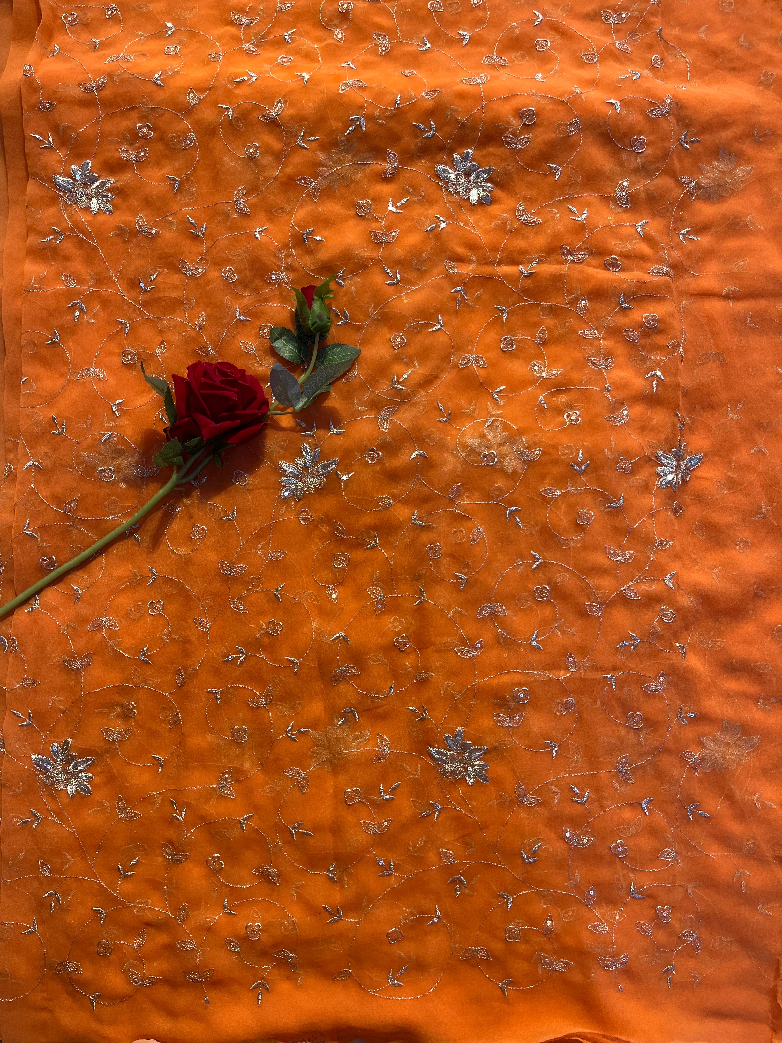 Jaal work saree