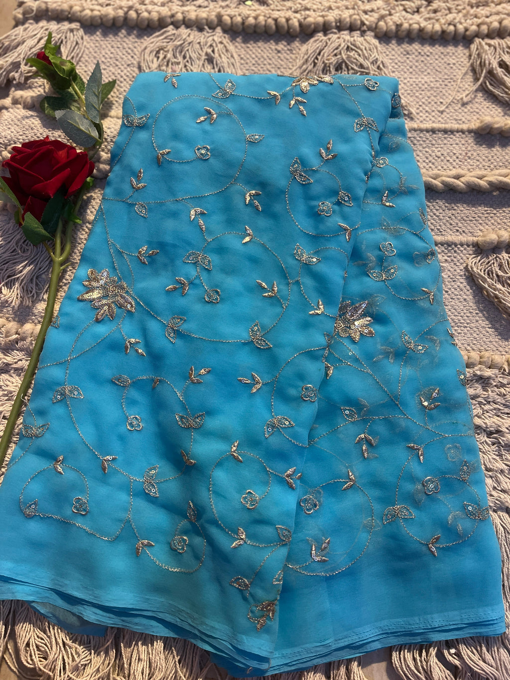 Jaal work saree