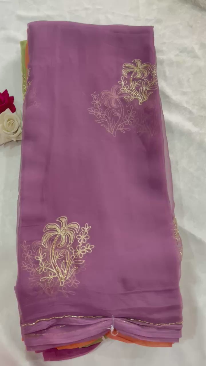 ZARI CUT DANA WORK SAREE
